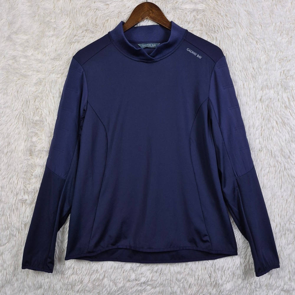 Galway Bay Womens XL Laune‎ Hybrid Midlayer Navy Blue Mock Neck Long Sleeve Golf
